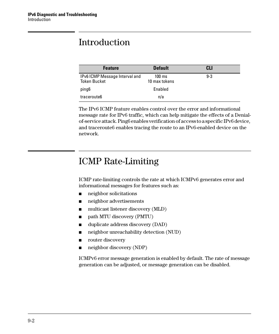 Introduction, Icmp rate-limiting | HP 6200YL User Manual | Page 282 / 314