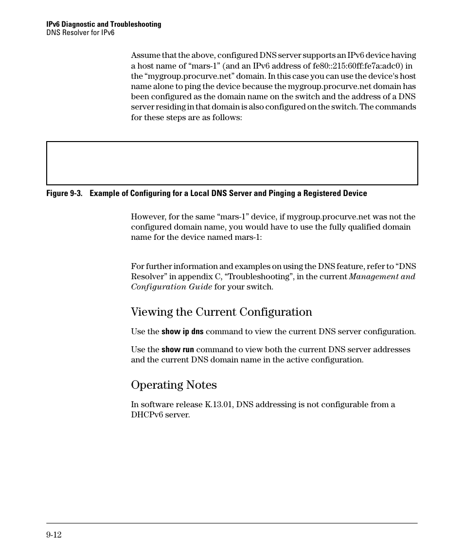 Viewing the current configuration, Operating notes, Viewing the current configuration -12 | Operating notes -12 | HP 6200YL User Manual | Page 292 / 314