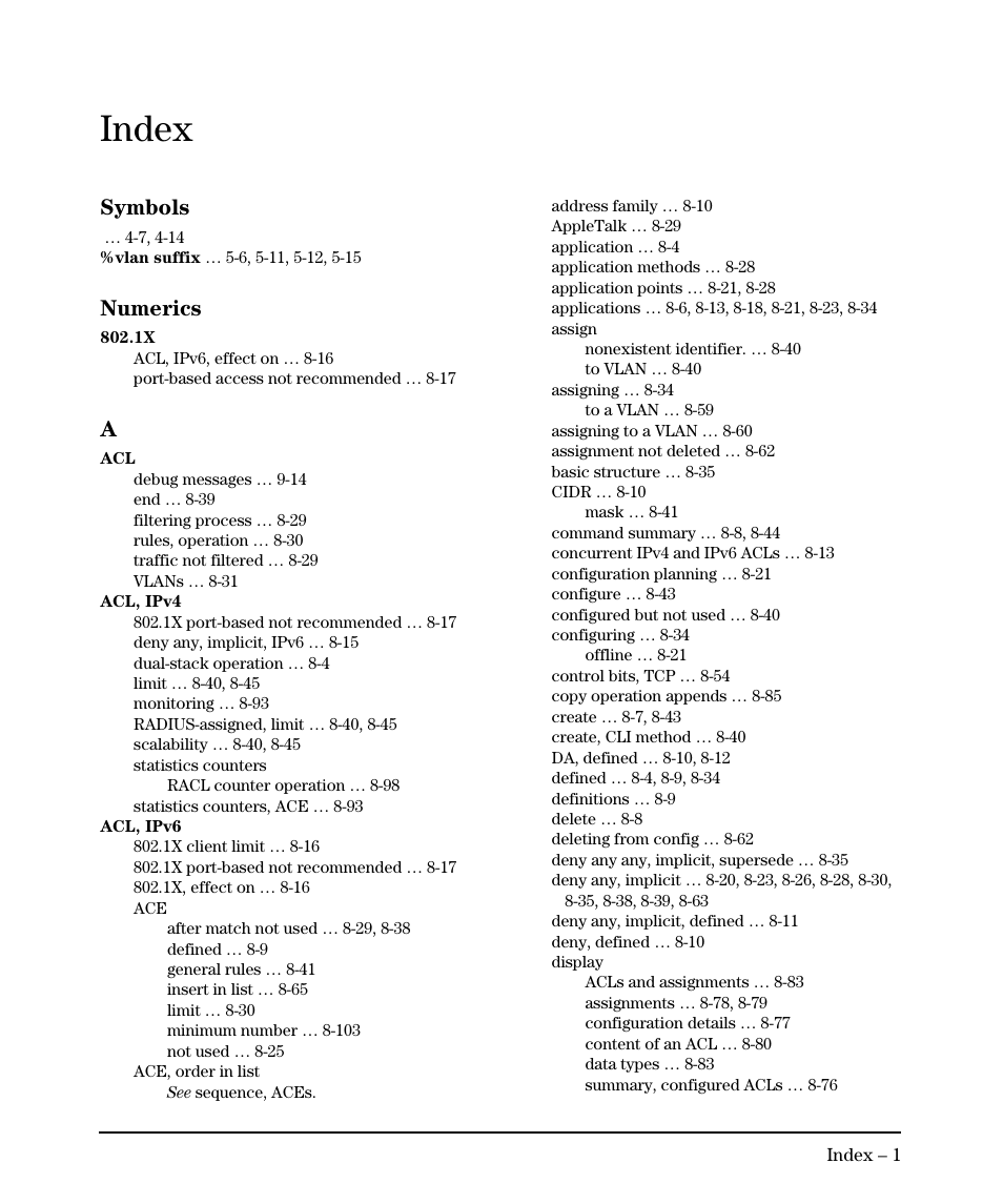 Index, Symbols, Numerics | HP 6200YL User Manual | Page 301 / 314