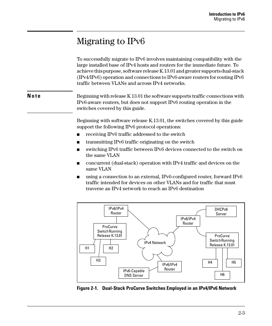 Migrating to ipv6, N o t e | HP 6200YL User Manual | Page 31 / 314