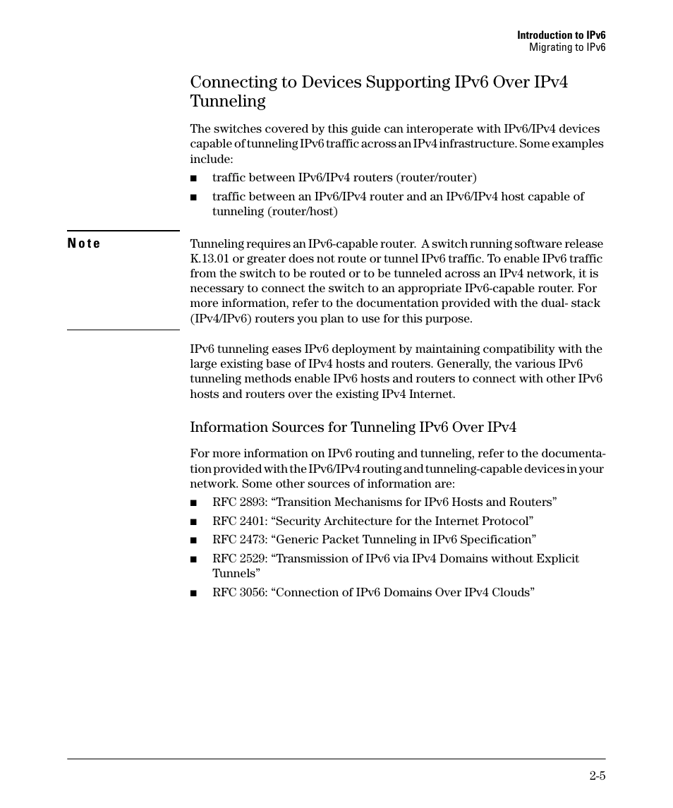 Information sources for tunneling ipv6 over ipv4 | HP 6200YL User Manual | Page 33 / 314