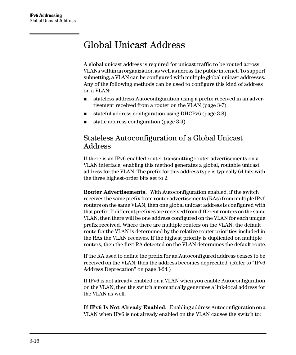 Global unicast address | HP 6200YL User Manual | Page 60 / 314