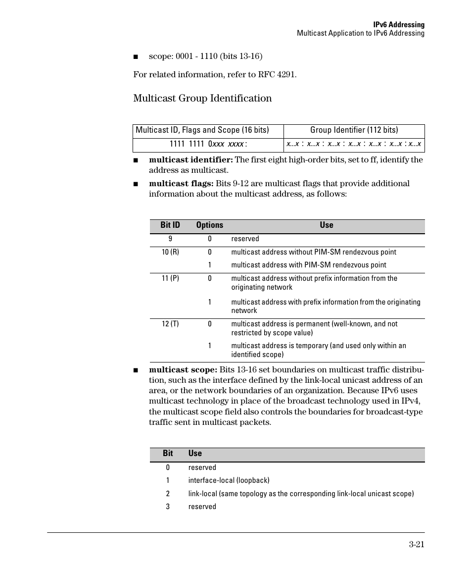 Multicast group identification, Multicast group identification -21 | HP 6200YL User Manual | Page 65 / 314