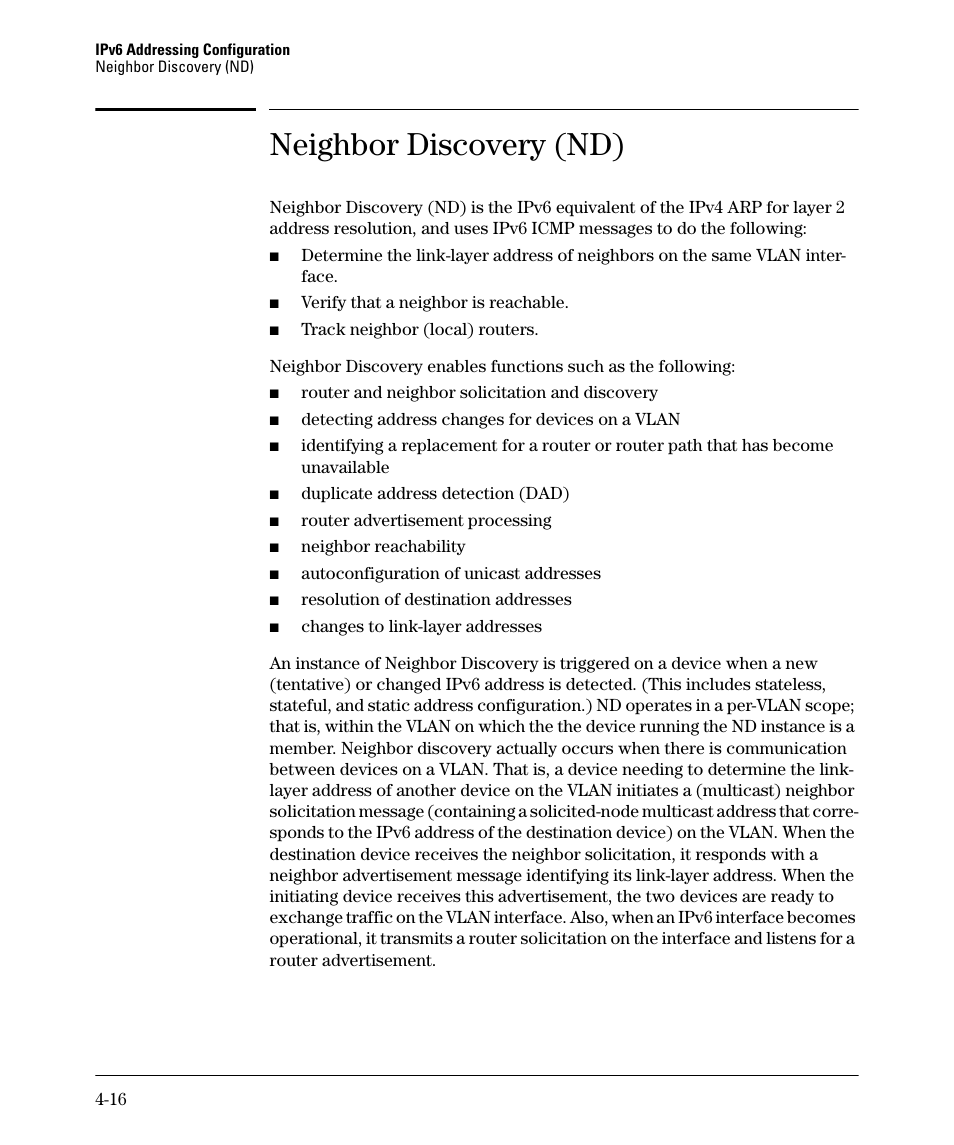 Neighbor discovery (nd) | HP 6200YL User Manual | Page 86 / 314