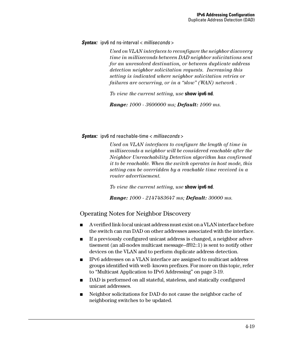 Operating notes for neighbor discovery, Operating notes for neighbor discovery -19 | HP 6200YL User Manual | Page 89 / 314