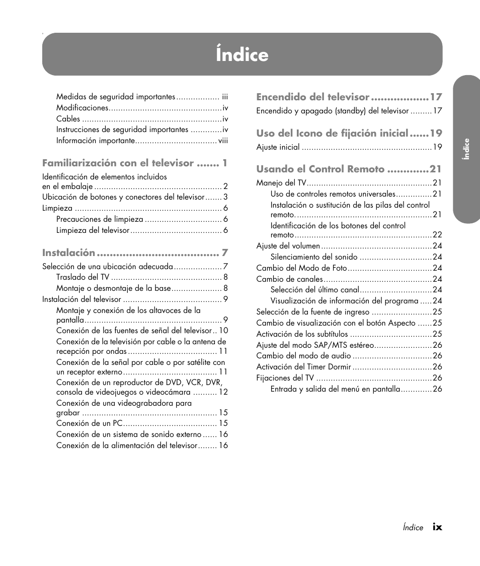 Índice | HP PL4260N User Manual | Page 133 / 186