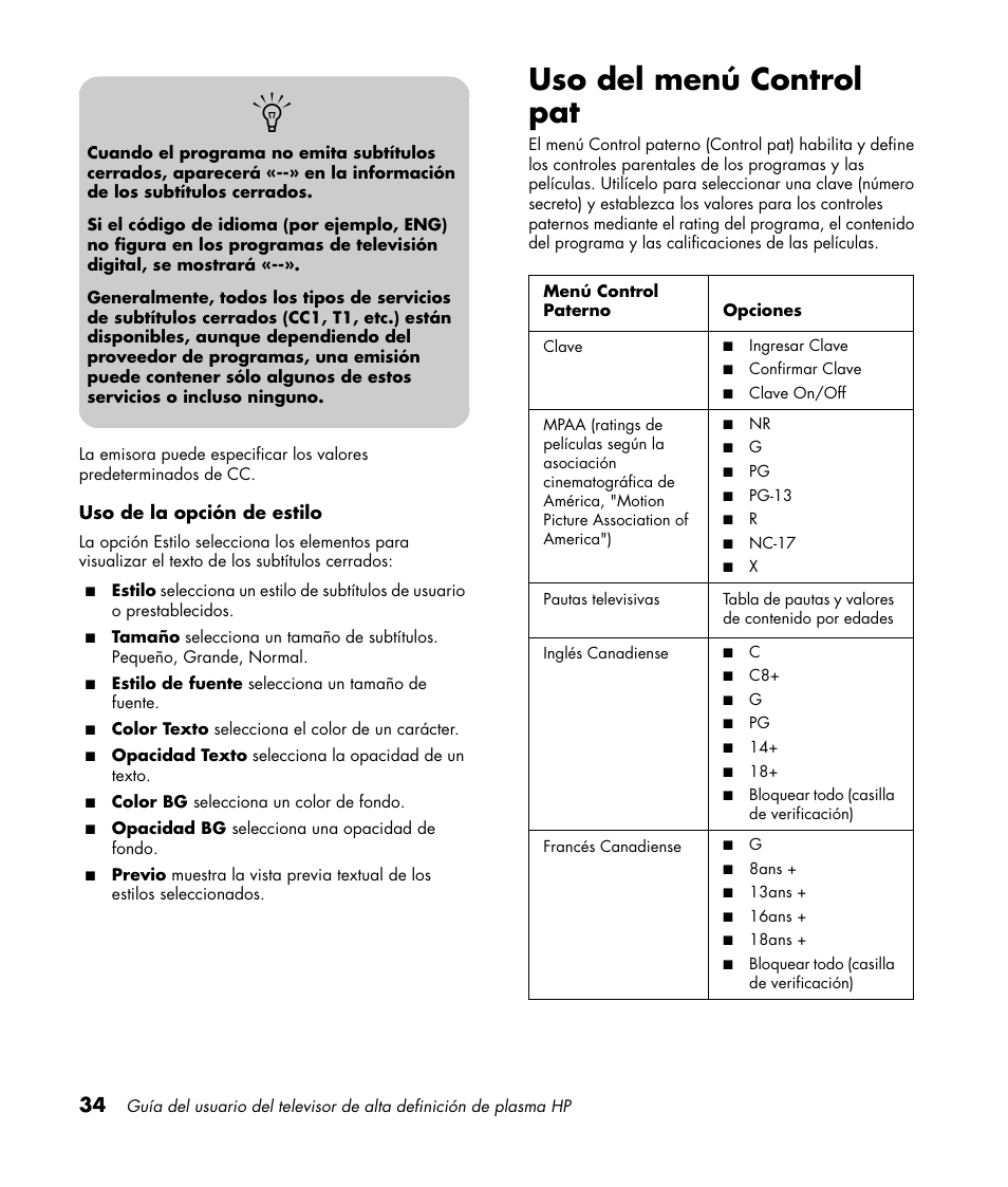 Uso del menú control pat | HP PL4260N User Manual | Page 168 / 186