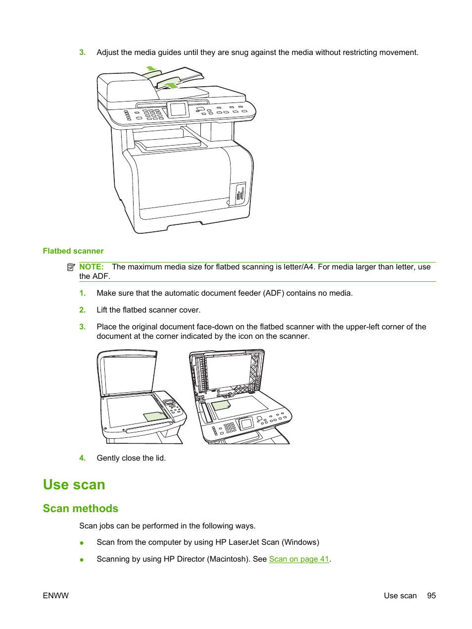 Use scan, Scan methods | HP CM1312 MFP Series User Manual | Page 107 / 276