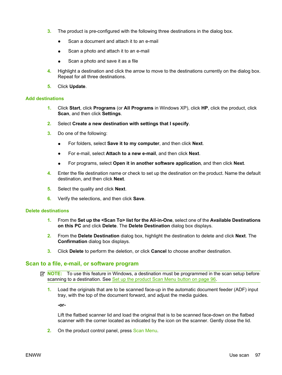 Scan to a file, e-mail, or software program | HP CM1312 MFP Series User Manual | Page 109 / 276