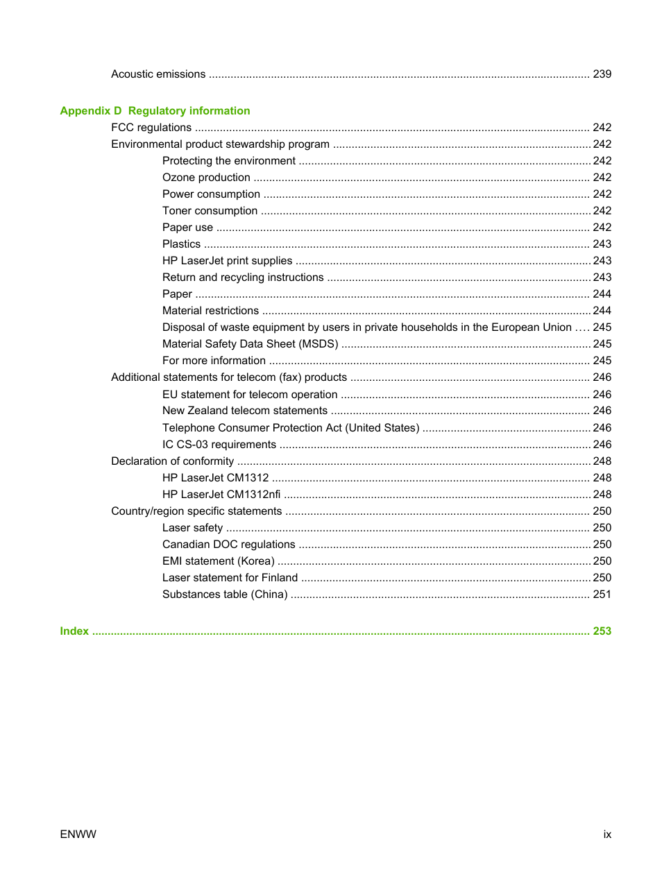 HP CM1312 MFP Series User Manual | Page 11 / 276