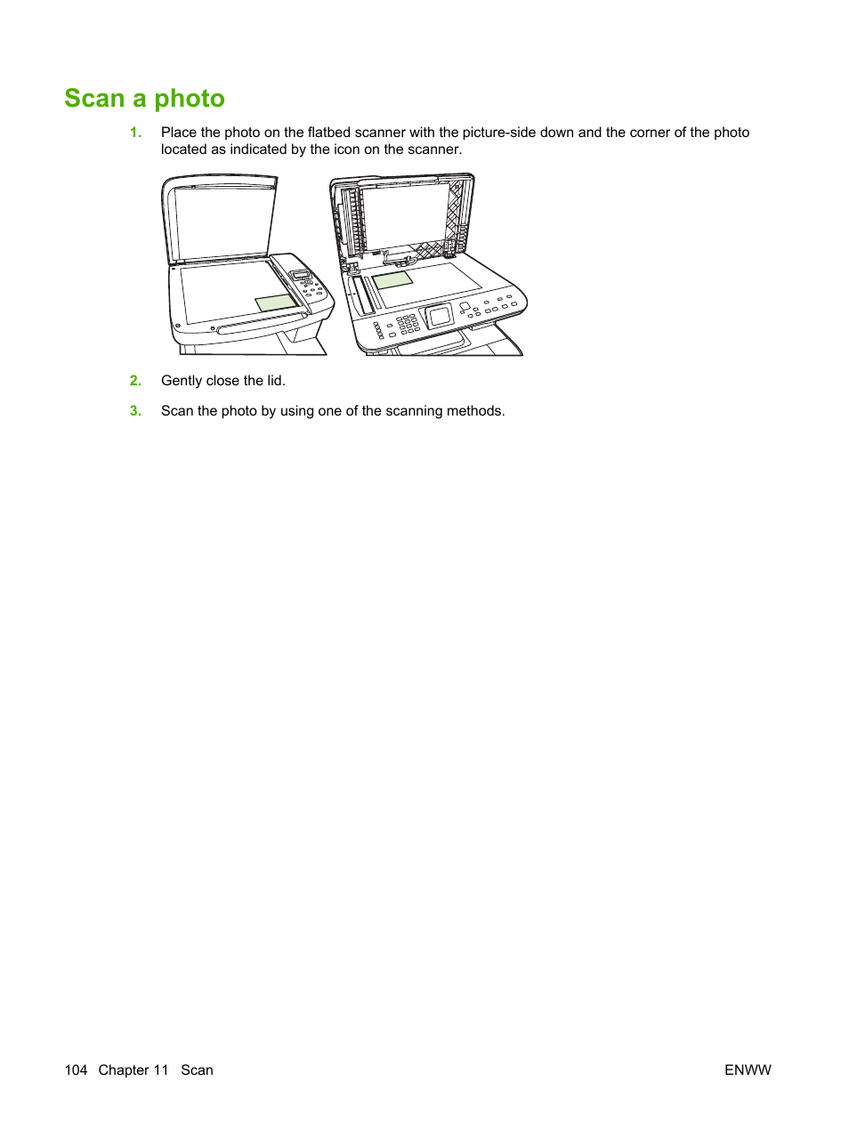 Scan a photo | HP CM1312 MFP Series User Manual | Page 116 / 276