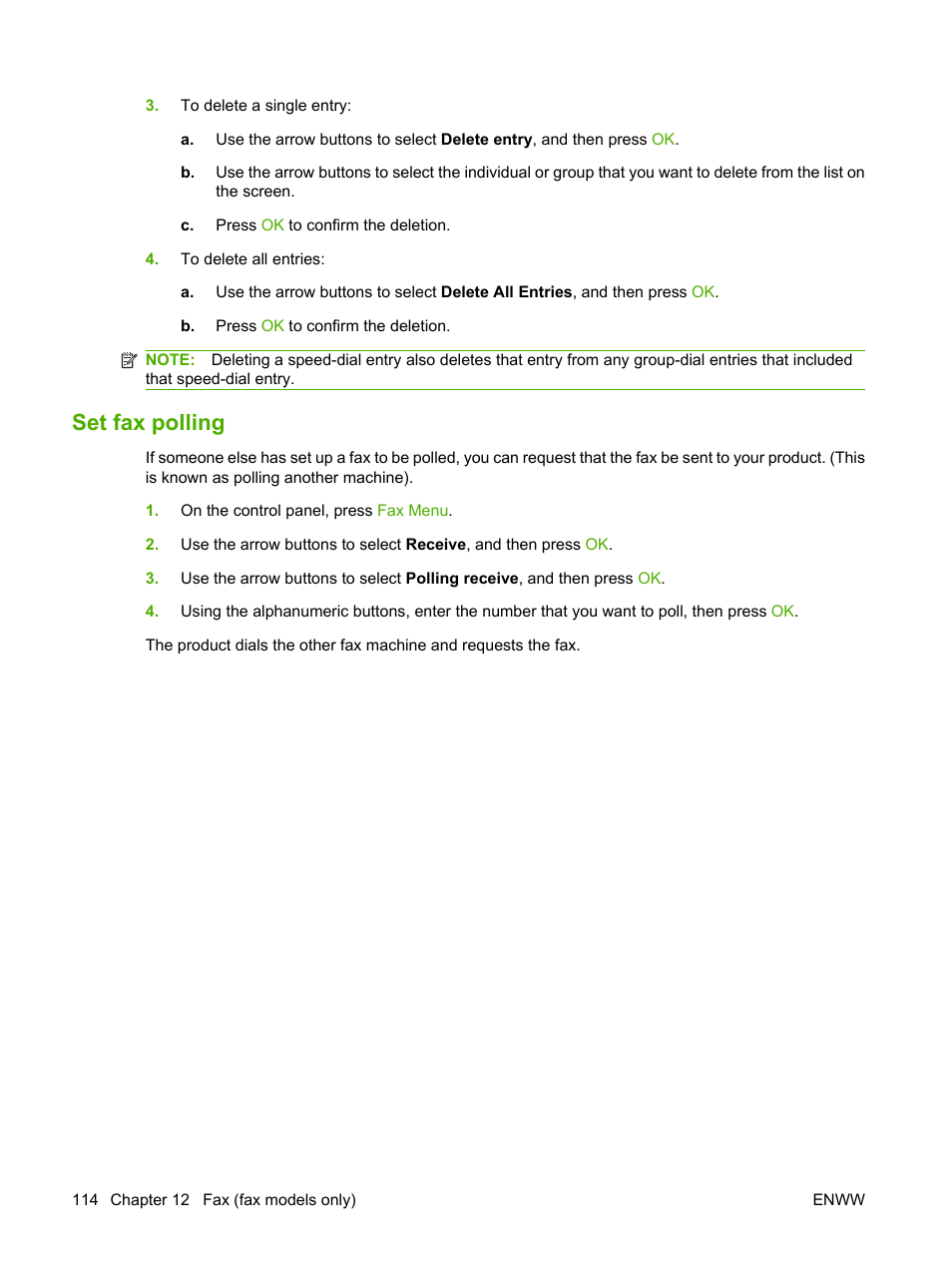 Set fax polling | HP CM1312 MFP Series User Manual | Page 126 / 276