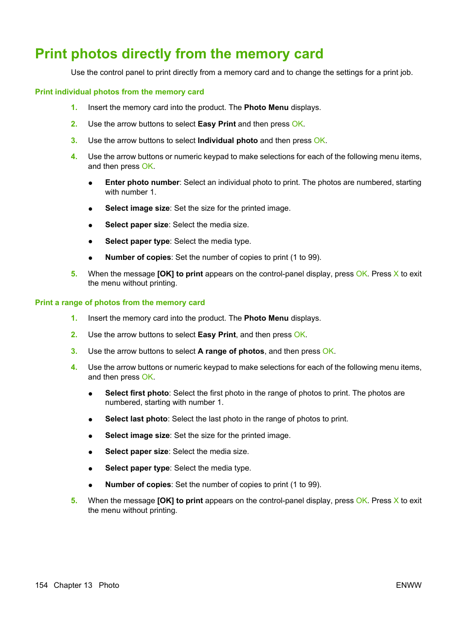 Print photos directly from the memory card, Print photos directly from the | HP CM1312 MFP Series User Manual | Page 166 / 276