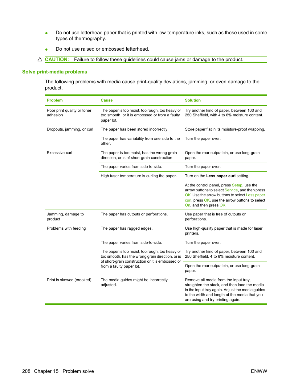Solve print-media problems | HP CM1312 MFP Series User Manual | Page 220 / 276