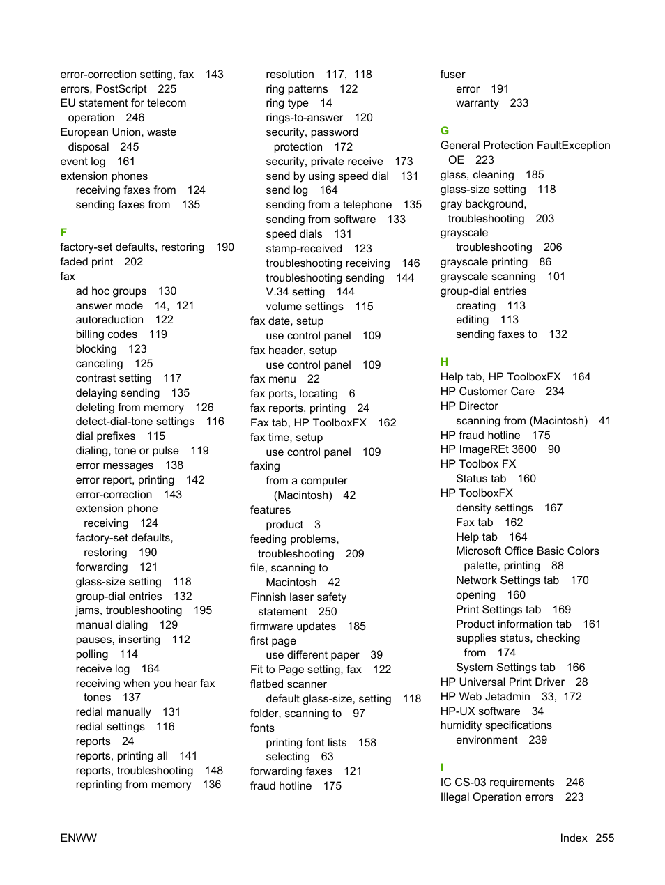 HP CM1312 MFP Series User Manual | Page 267 / 276