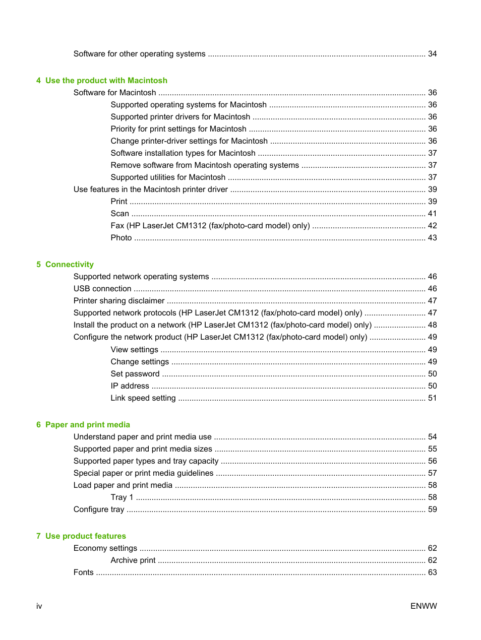 HP CM1312 MFP Series User Manual | Page 6 / 276