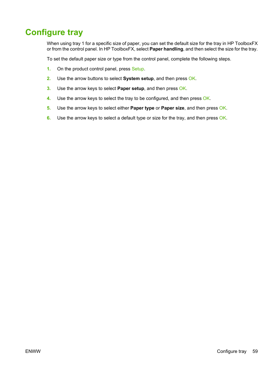 Configure tray | HP CM1312 MFP Series User Manual | Page 71 / 276