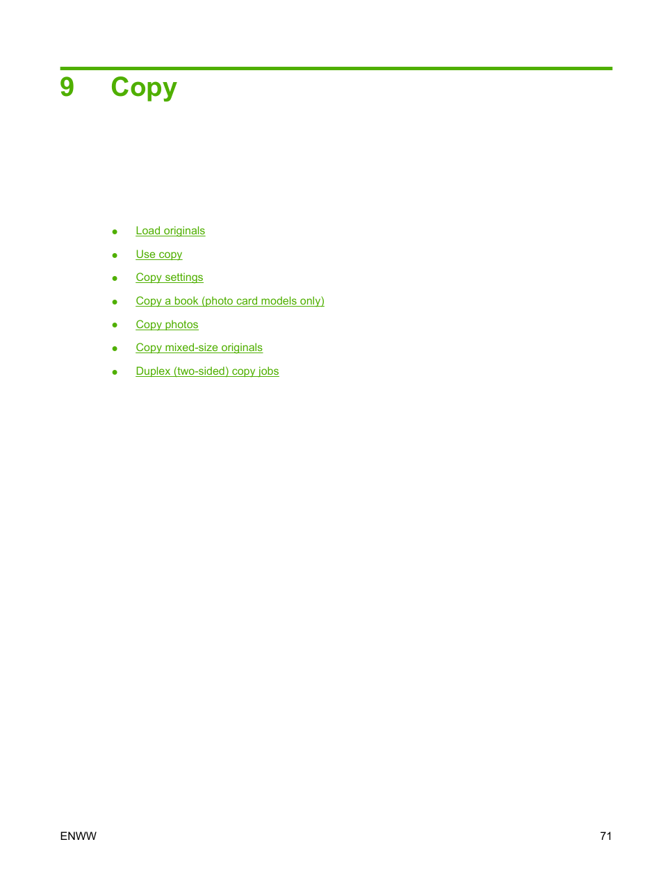 Copy, 9 copy, 9copy | HP CM1312 MFP Series User Manual | Page 83 / 276