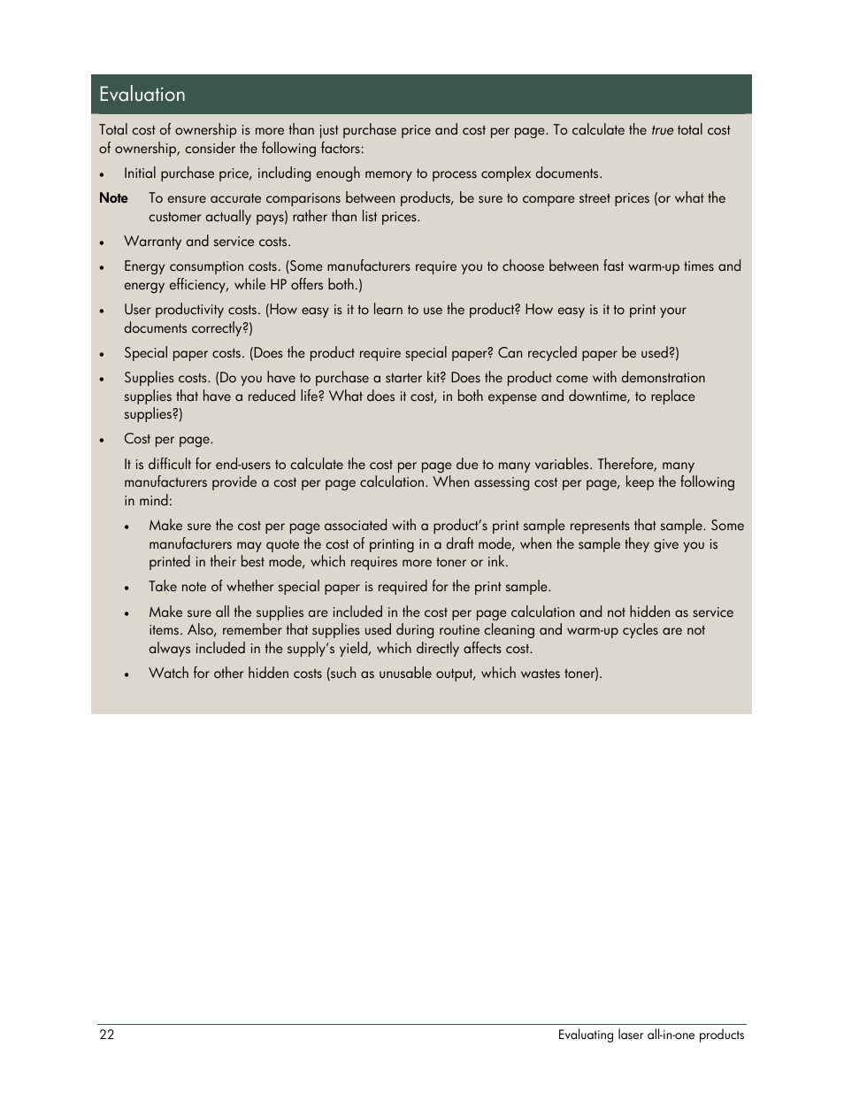 Evaluation | HP LaserJet 3052 User Manual | Page 26 / 38