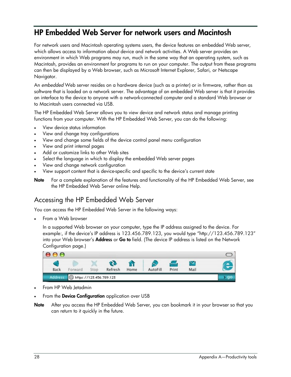 Accessing the hp embedded web server | HP LaserJet 3052 User Manual | Page 32 / 38