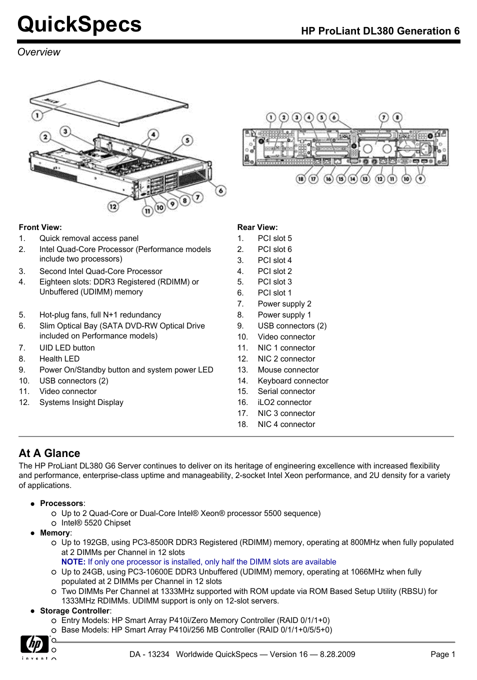 HP ProLiant DL380 User Manual | 50 pages