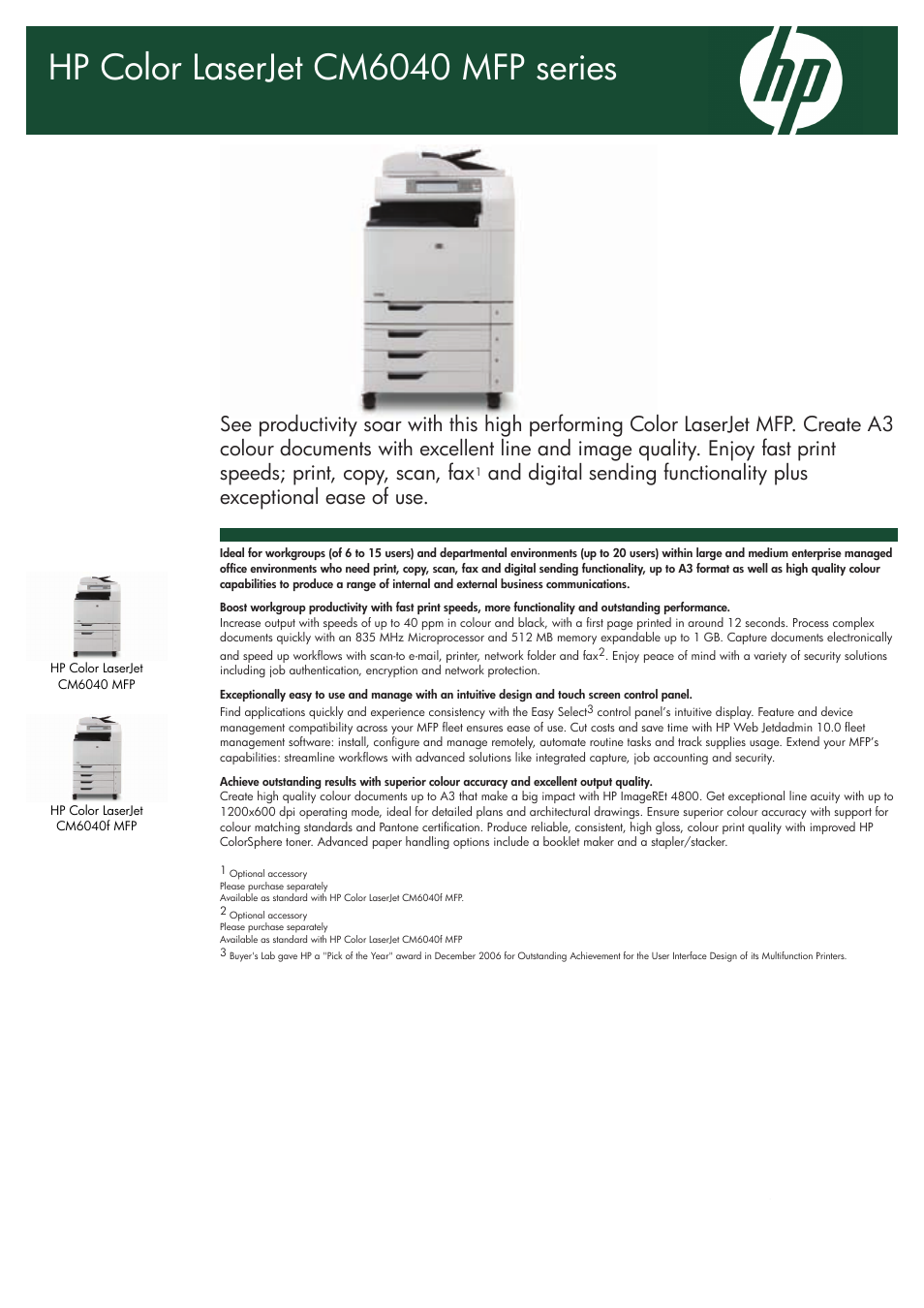 HP CM6040 MFP User Manual | 4 pages