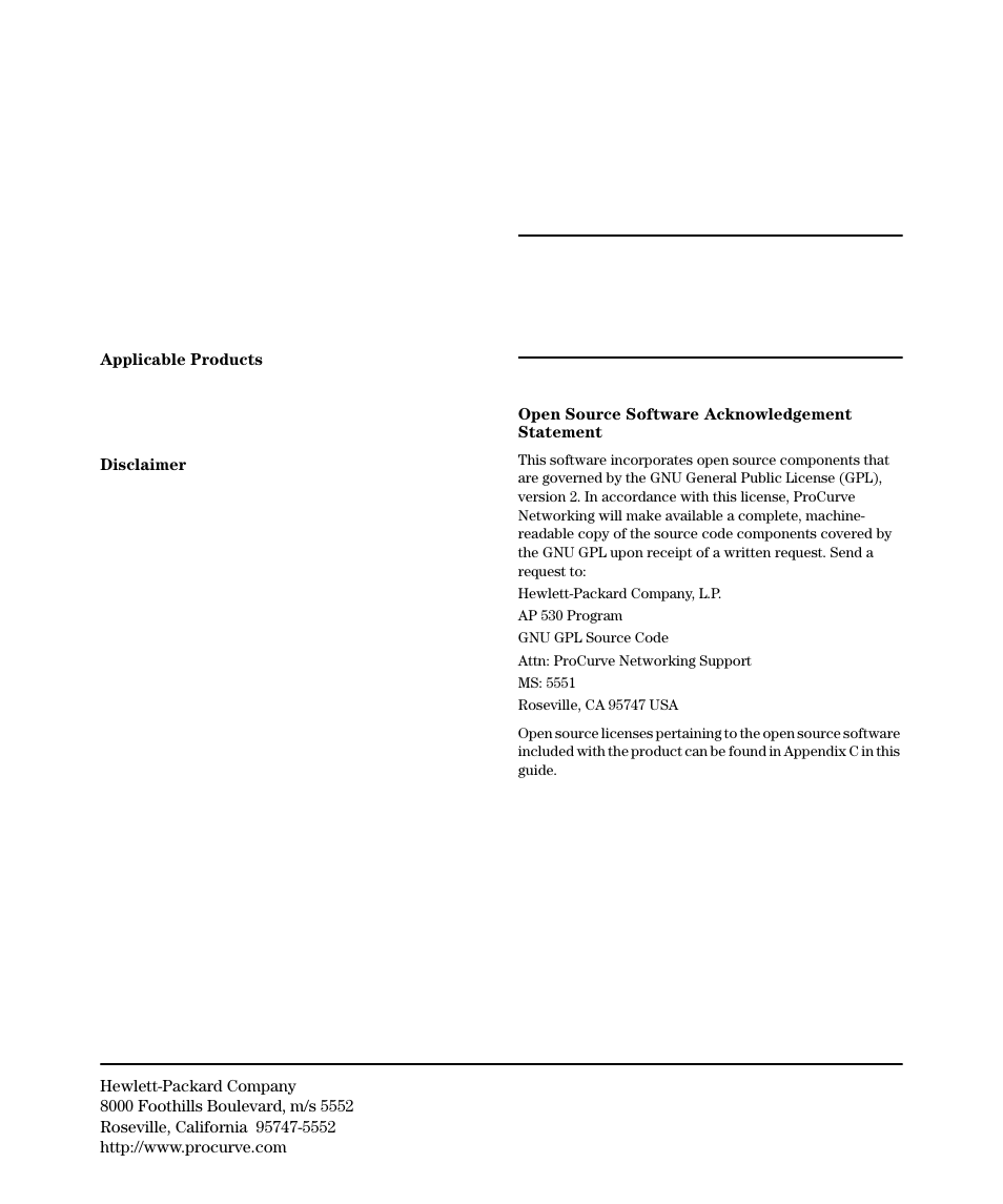 Copyright and disclaimer | HP PROCURVE 530 User Manual | Page 4 / 114