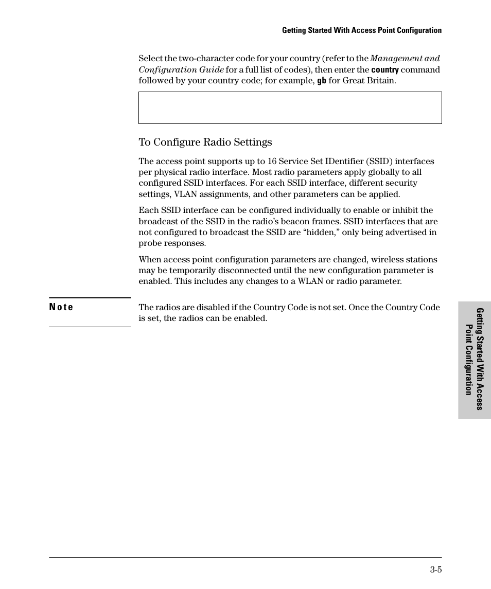 To configure radio settings, To configure radio settings -5 | HP PROCURVE 530 User Manual | Page 47 / 114
