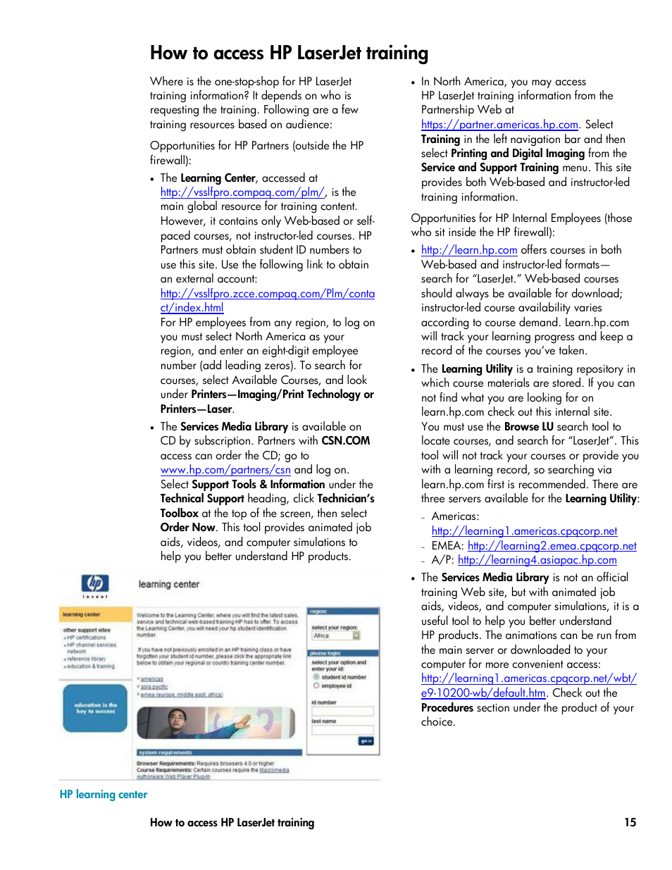 How to access hp laserjet training | HP Volume 23 User Manual | Page 15 / 16