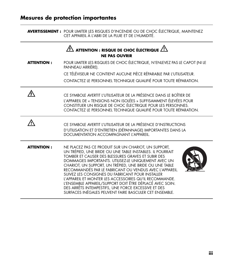 Mesures de protection importantes | HP 1080p User Manual | Page 140 / 426