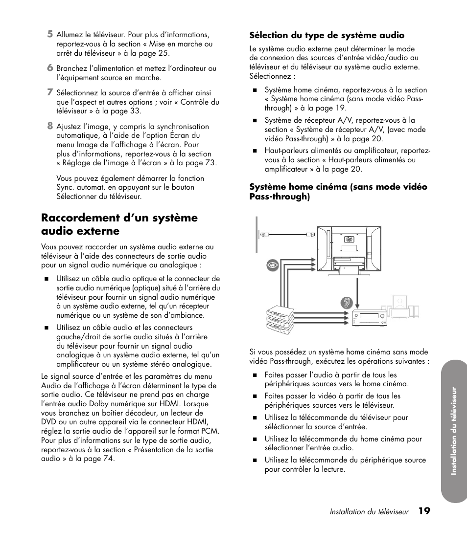 Raccordement d’un système audio externe | HP 1080p User Manual | Page 168 / 426