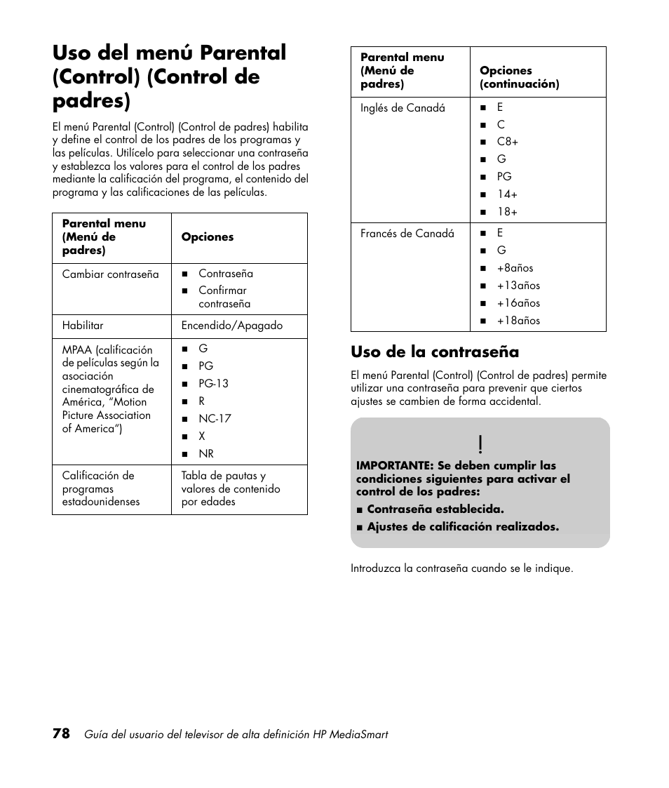 Uso de la contraseña | HP 1080p User Manual | Page 371 / 426