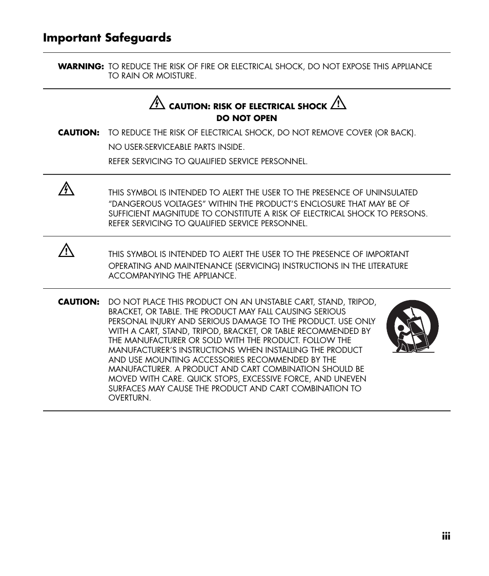 Important safeguards | HP 1080p User Manual | Page 4 / 426