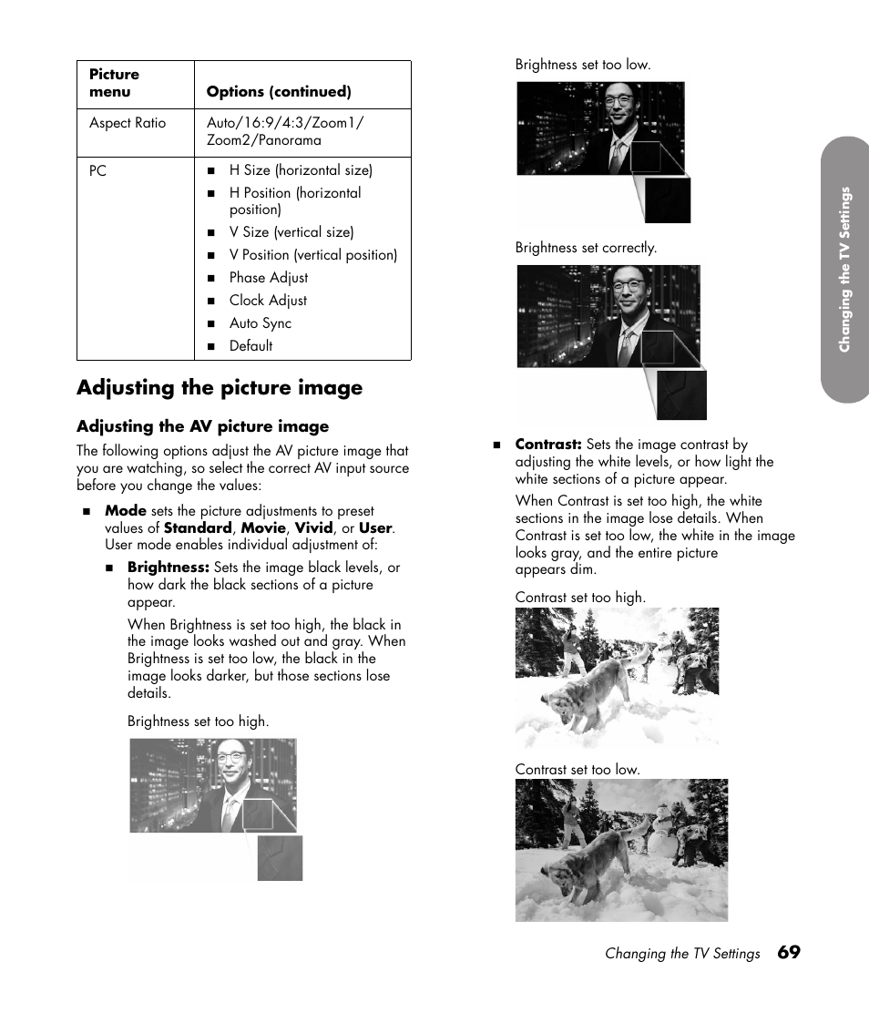 Adjusting the picture image | HP 1080p User Manual | Page 82 / 426