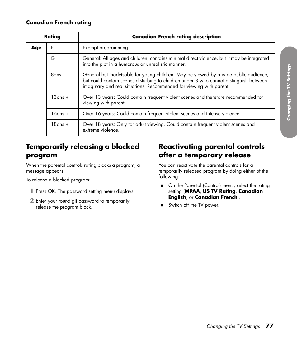Temporarily releasing a blocked program | HP 1080p User Manual | Page 90 / 426