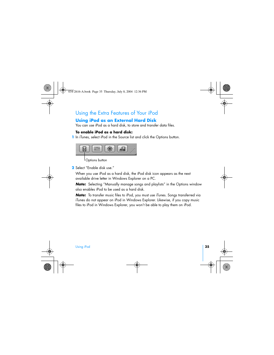 Using the extra features of your ipod | HP iPod User Manual | Page 39 / 72