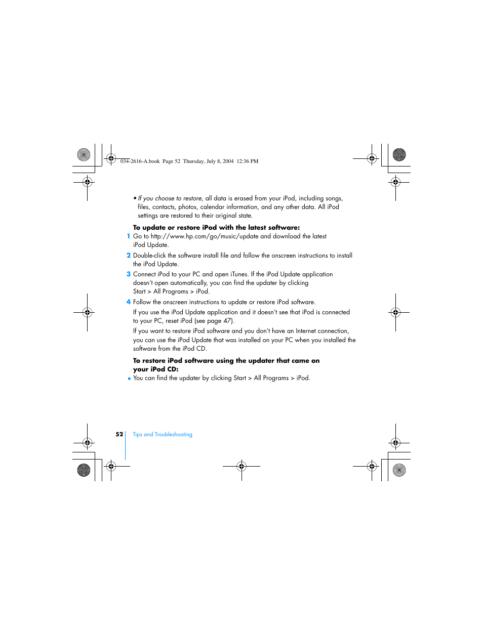 HP iPod User Manual | Page 56 / 72