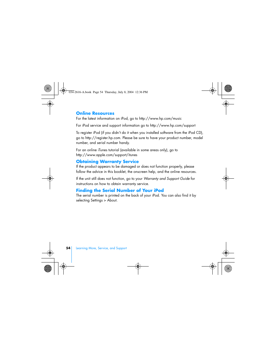 HP iPod User Manual | Page 58 / 72