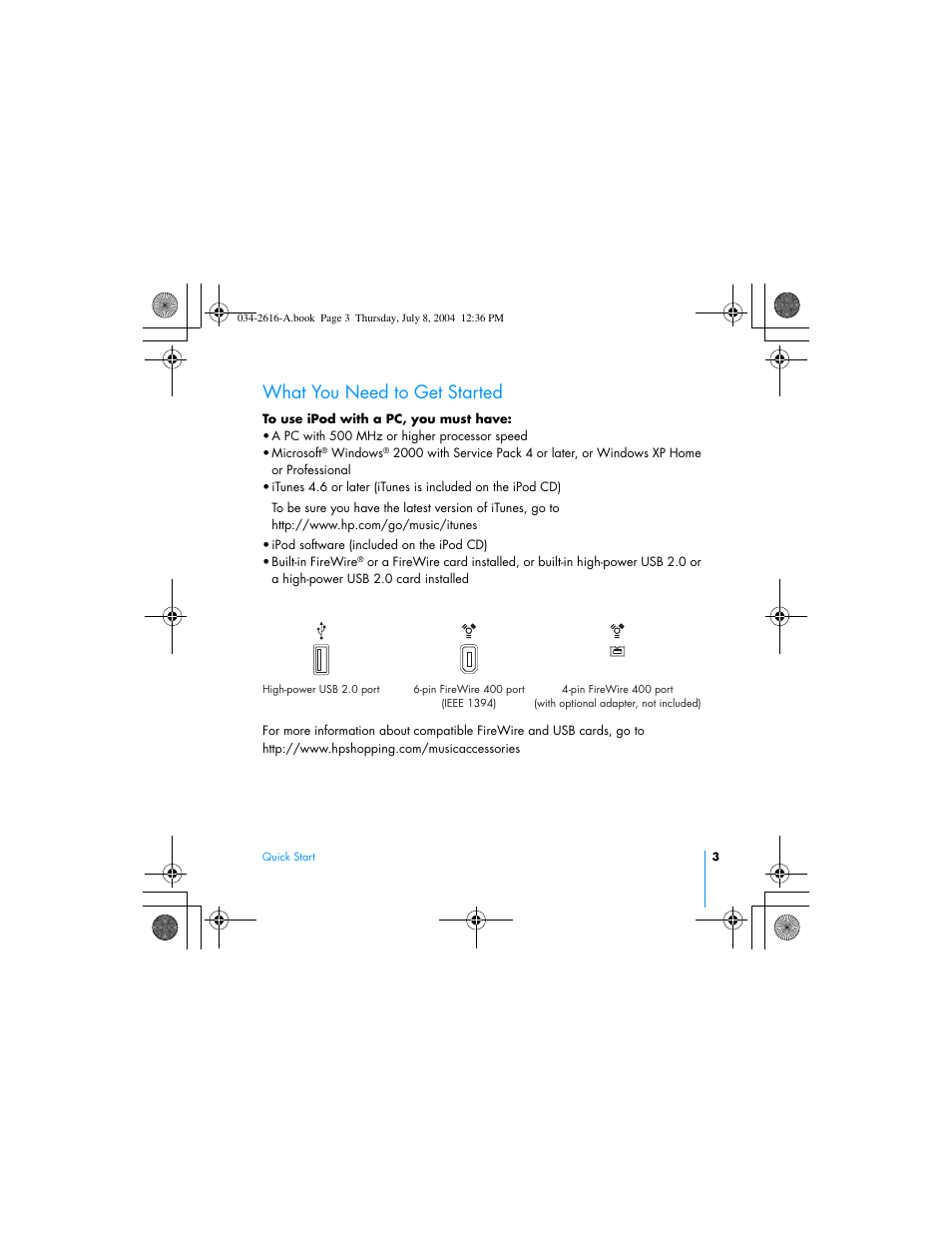 What you need to get started | HP iPod User Manual | Page 7 / 72