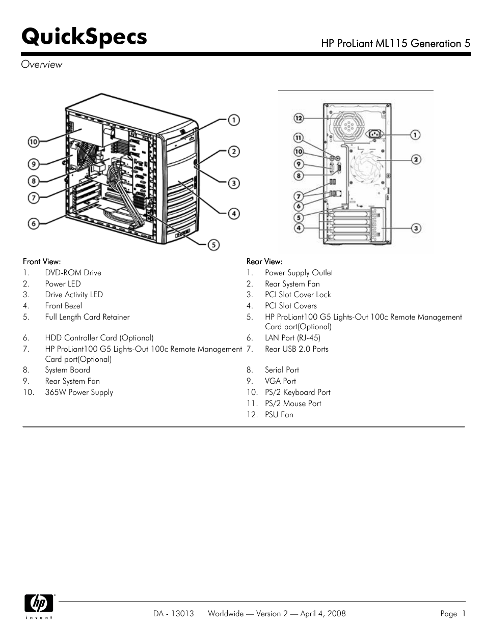 HP ProLiant ML115 User Manual | 27 pages