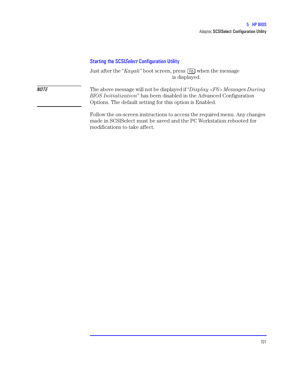 Starting the scsiselect configuration utility | HP XU800 User Manual | Page 101 / 140