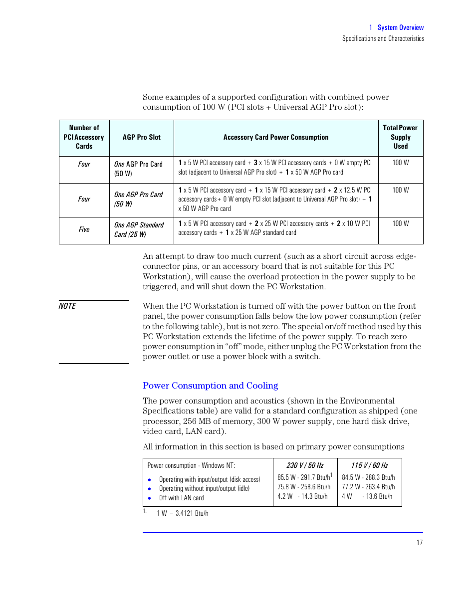 Power consumption and cooling | HP XU800 User Manual | Page 17 / 140