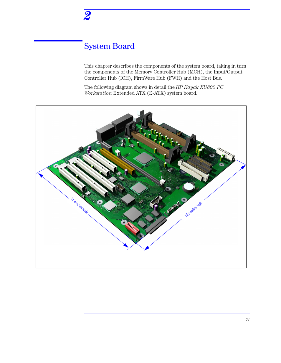 2 system board, Chapter 2, System board | HP XU800 User Manual | Page 27 / 140