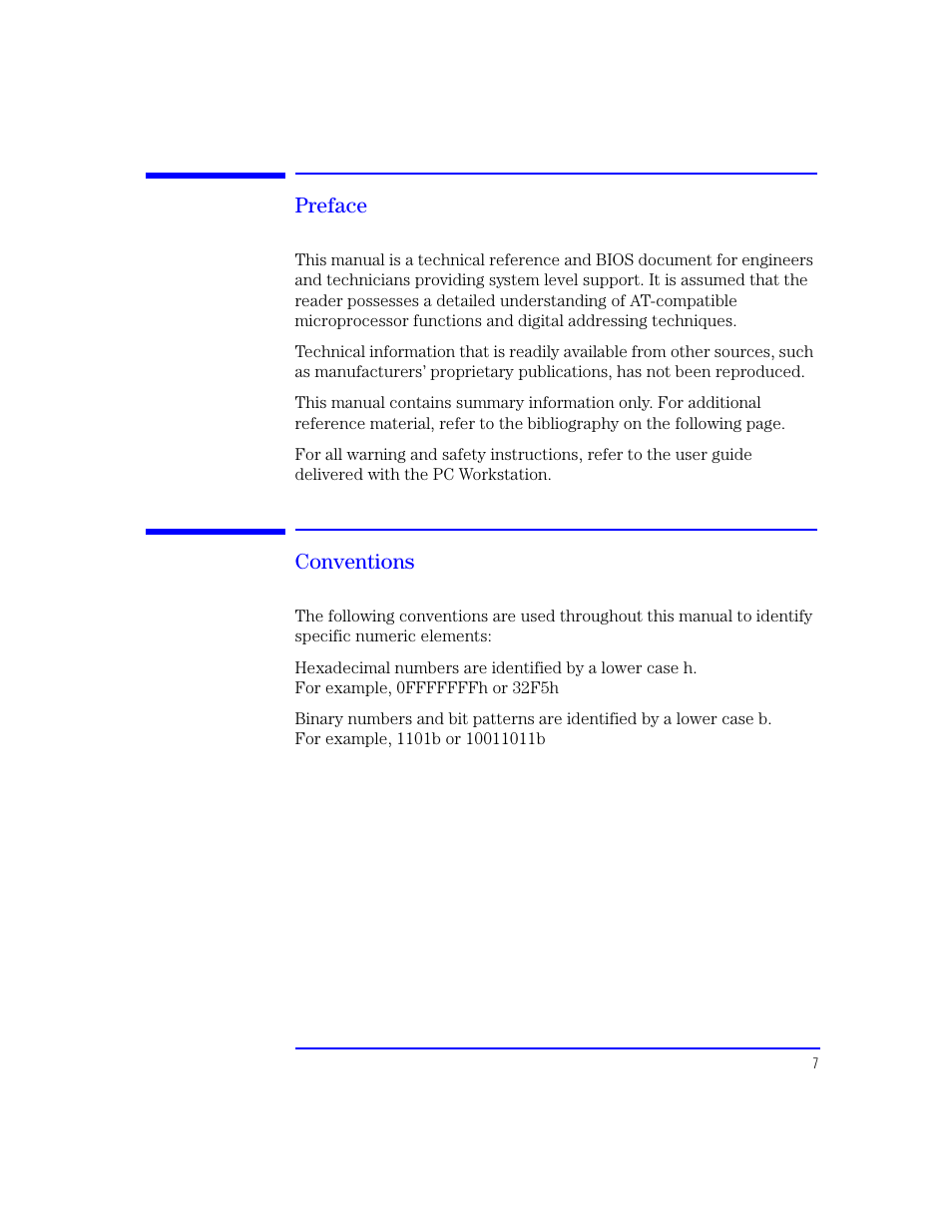 Preface, Conventions | HP XU800 User Manual | Page 7 / 140