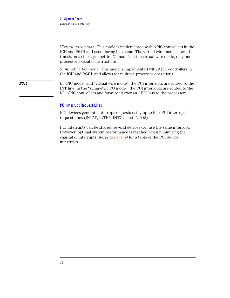 Pci interrupt request lines | HP XU800 User Manual | Page 70 / 140