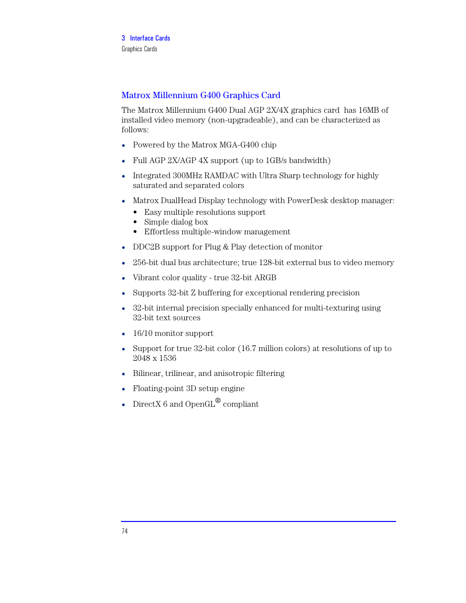 Matrox millennium g400 graphics card | HP XU800 User Manual | Page 74 / 140