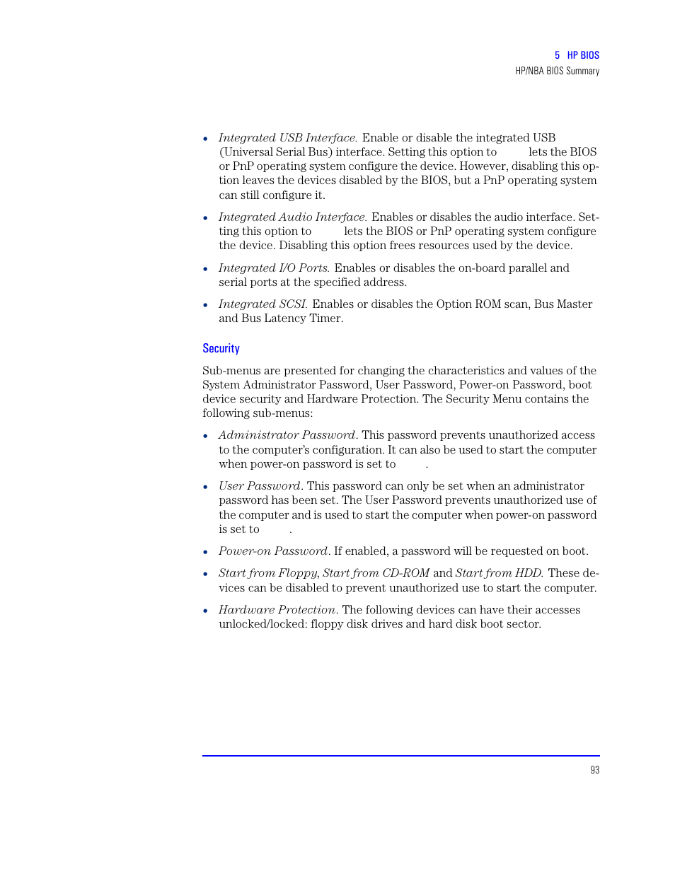 Security | HP XU800 User Manual | Page 93 / 140