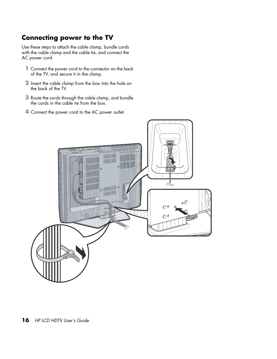 Connecting power to the tv | HP LC3760N User Manual | Page 26 / 186