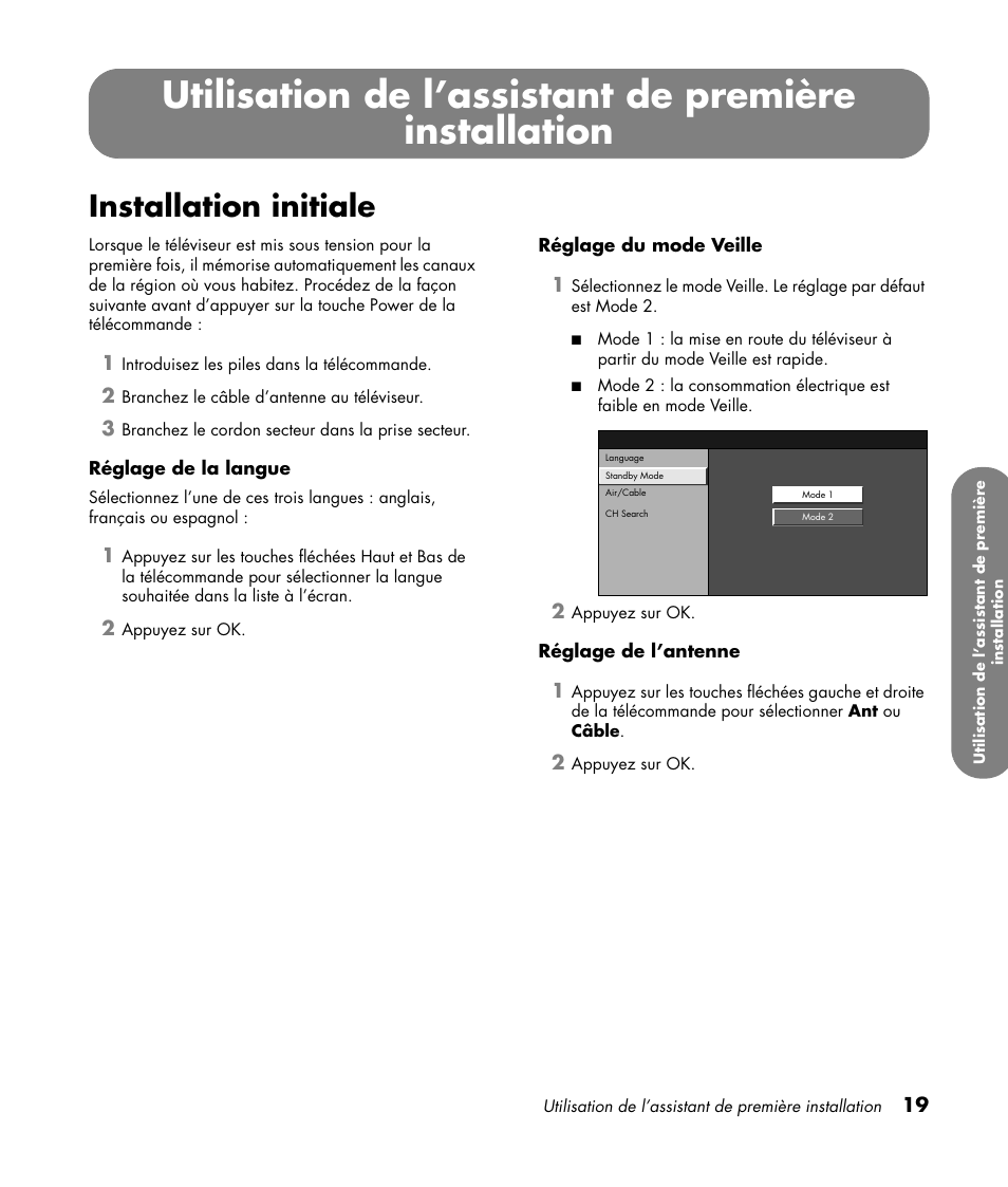 Installation initiale | HP LC3760N User Manual | Page 91 / 186