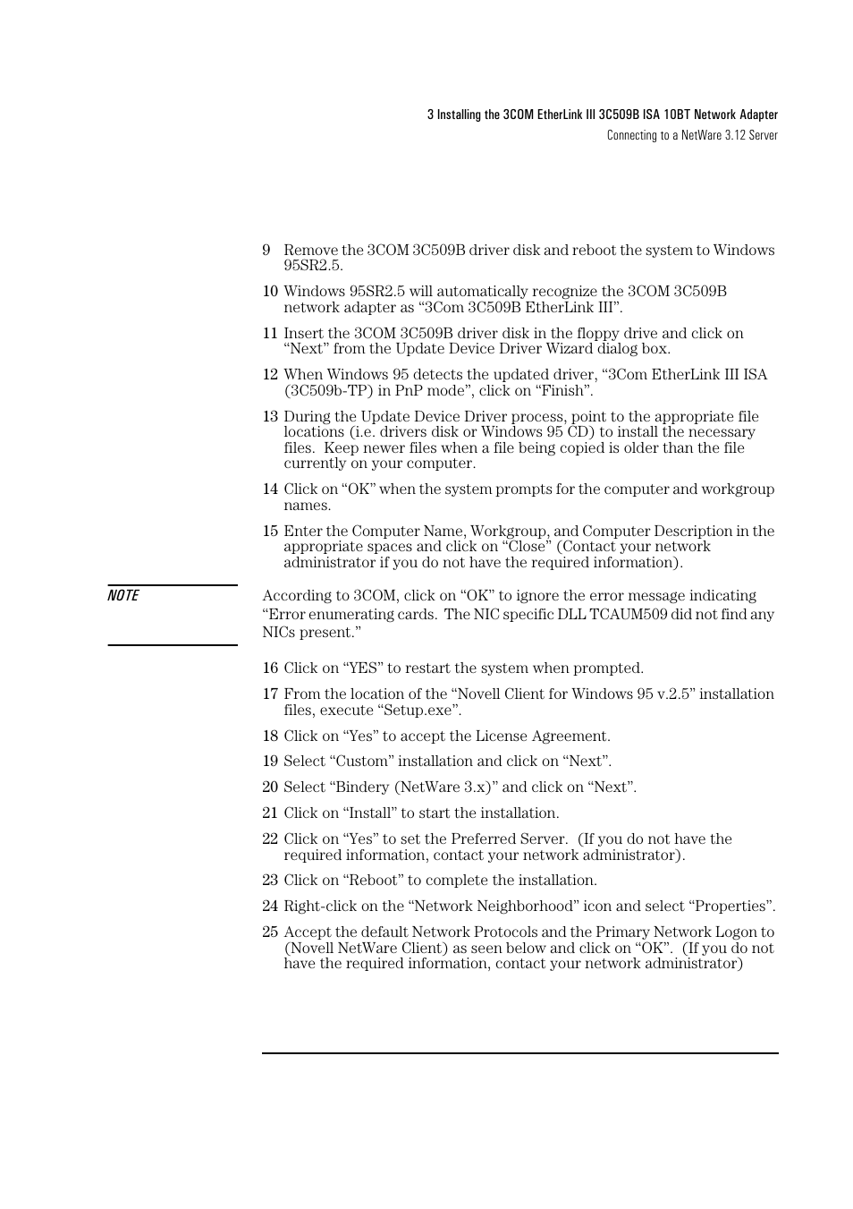 HP 3C509B ISA User Manual | Page 10 / 39
